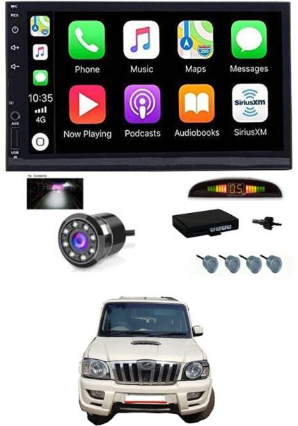 AYW 7 INCH Full Double Din Car Screen Stereo Media Player Audio Video Touch Screen Stereo Full HD with MP3/MP4/MP5/USB/FM Player/WiFi/Bluetooth & Mirror Link with Back Rear Camera & Silver Sensor For Old Scorpio Car Stereo