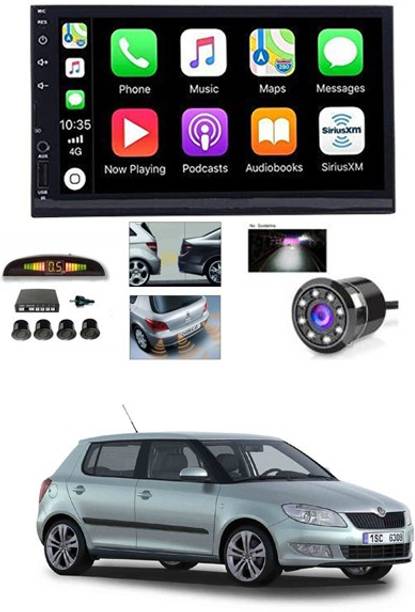 AYW 7 INCH Full Double Din Car Screen Stereo Media Player Audio Video Touch Screen Stereo Full HD with MP3/MP4/MP5/USB/FM Player/WiFi/Bluetooth & Mirror Link with Back Rear Camera & Black Sensor For Fabia Car Stereo
