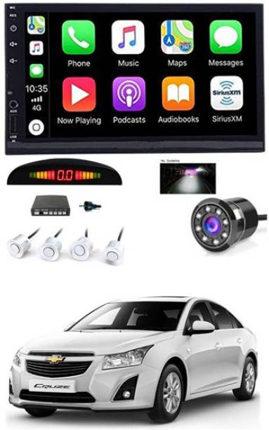 MATIES 7 INCH Full Double Din Car Screen Stereo Media Player Audio Video Touch Screen Stereo Full HD with MP3/MP4/MP5/USB/FM Player/WiFi/Bluetooth & Mirror Link with Back Rear Camera & White Sensor For Cruze Car Stereo