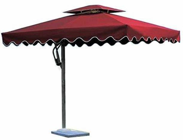 seven star decor Garden Square 2.5mX2.5m Umbrella with 40kg Base for Terrace Garden & Cafe Fabric Gazebo