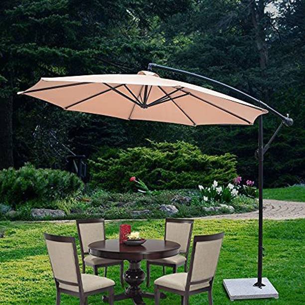 seven star decor Luxury Side Pole Patio Umbrella with 40kg Sandstone Base Metal Gazebo