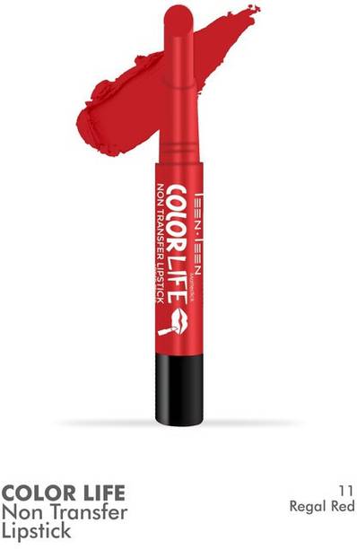 Teen.Teen COLORLIFE NON TRANSFER WATER PROOF LONG LASTING MATTE LIPSTICK (M-11 REGAL RED, 2.1 g)