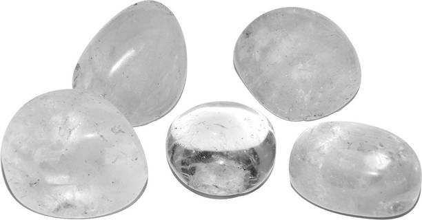 RESHAMM LIFE CARE Natural Clear Quartz Energized Crystal Stone for Reiki Healing, Meditation 5pcs Decorative Showpiece  -  4 cm