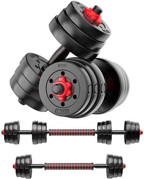 Adrenex 20kg Convertible 3 in 1 Dumbbells (Button Shapped Plates) 2.5kg x 8 Adjustable Dumbbell