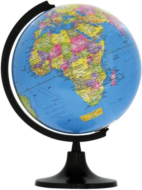 PP SONS Globe 2020- Black Desk & Table Top Political World Map-English - 20 Inch Height ( Big size blue colour) Desk & Table Top Political World Globe