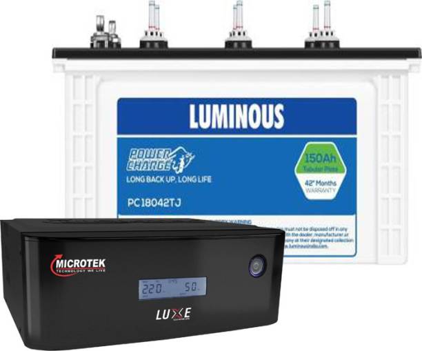 LUMINOUS PC18042TJ + MICROTEK LUXE 100 Tubular Inverter Battery