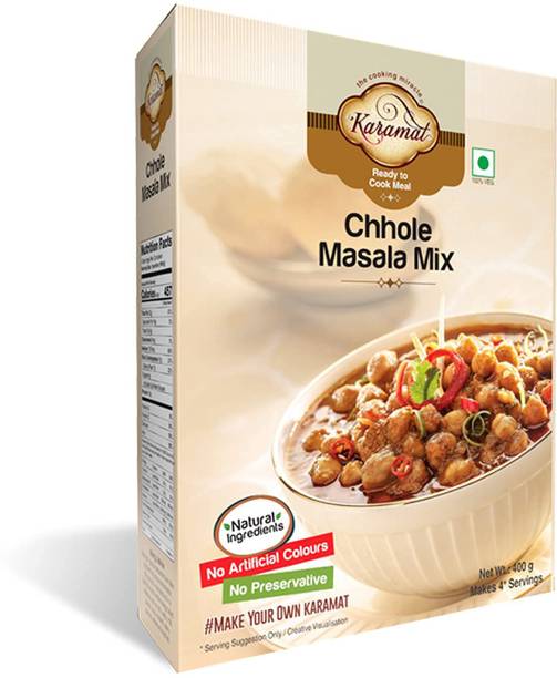 Karamat Chole Masala Mix, (Veg, 400g Mix, Upto 4* Servings), MYO, Ready to Cook, Chole Chana Mix, No Preservatives and Artificial Colours, Pantry Items, Magic Masala Powder, Chef's Art, Sabji Masala 400 g