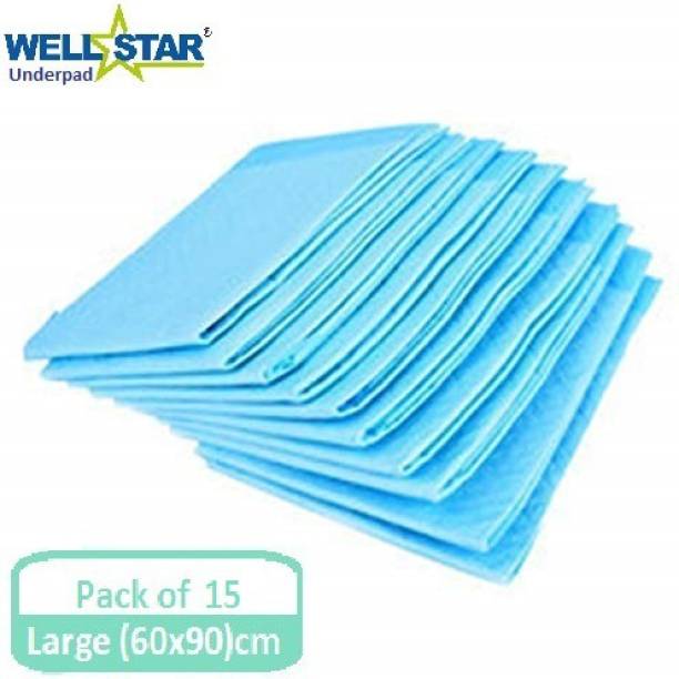 Wellstar 15 Absorbent Sheets Pack (60X90cms) Adult Diapers - L