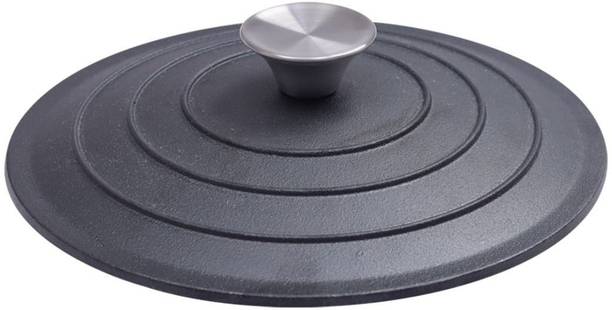 WONDERCHEF Forza Pre-Seasoned Cast-Iron Kadhai 24 cm diameter with Lid 1.9 L capacity