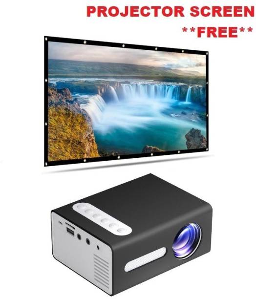 IBS T 300 LED Projector Mini Portable Projection Device with Short-Focus Optical Len TFT LCD Display 320 * 240 Resolution Projector for Cartoon, Kids Gift, Outdoor Movie,LED Pico Video Projector for Home Theater Movie Projector with HDMI USB TV AV Interfaces and Remote Control WITH FREE PROJECTOR SCREEN (3500 lm) Portable Projector