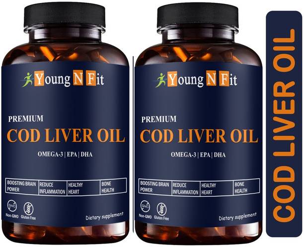 Young N Fit Premium Cod Liver Oil Capsules, for Immunity, Advanced (YNF102)