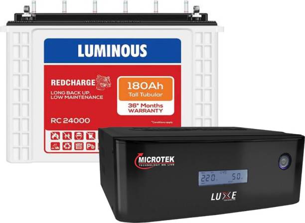 LUMINOUS RC 24000 +MICROTEK LUXE 1000 Tubular Inverter Battery