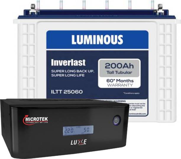 LUMINOUS ILTT25060 + MICROTEK LUXE 1000 Tubular Inverter Battery