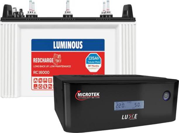 LUMINOUS RC16000 +MICROTEK LUXE 1000 Tubular Inverter Battery
