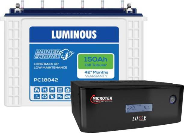 LUMINOUS PC18042 +MICROTEK LUXE 1000 Tubular Inverter Battery