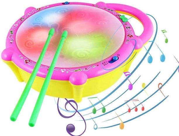 Chigy Wooh Kids Toys Flash Drum With Light And Music Toys Musical Instrument For Kids Best Gift For Children Toys For Baby Boy And Baby Girl Great Entertainment Toys Learning Toys And Games For Kids