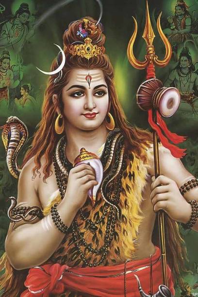 Mahadev | Mahakal | Bholenath | Lord Shiva Religious Waterproof Vinyl Sticker Poster || (12 inc X 18 inch) btcan3020-1 Fine Art Print