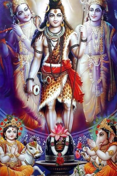 Mahadev | Mahakal | Bholenath | Lord Shiva Religious Waterproof Vinyl Sticker Poster || (12 inc X 18 inch) btcan3023-1 Fine Art Print