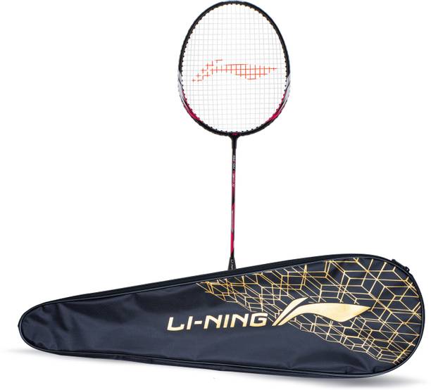 ली-निंग Smash XP 60 IV Badminton Racket (Set of 1 + 1 Full Cover) (Strung, Black/Pink) गुलाबी स्ट्रंग बैडमिंटन रैकेट