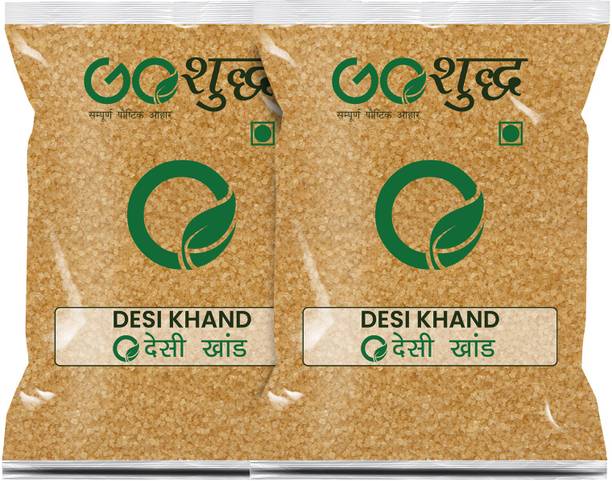 Goshudh Premium Quality Desi Khand/Raw Sugar 500g Pack of 2 Sugar