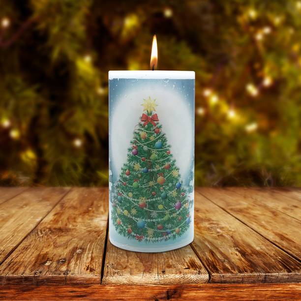 AuraDecor Unscented Xmas Moon Tree (Size:-3*6 Inch) Candle