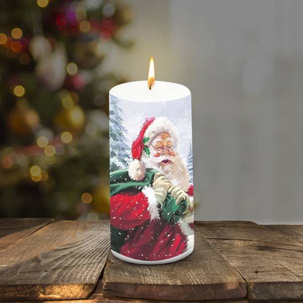 AuraDecor Unscented Santa Bag(Size:-3*6 Inch) Candle