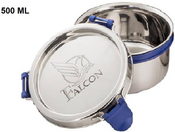 FALCON Stainless Steel Mini Container - 500 ml, 1 Pieces, Silver 1 Containers Lunch Box