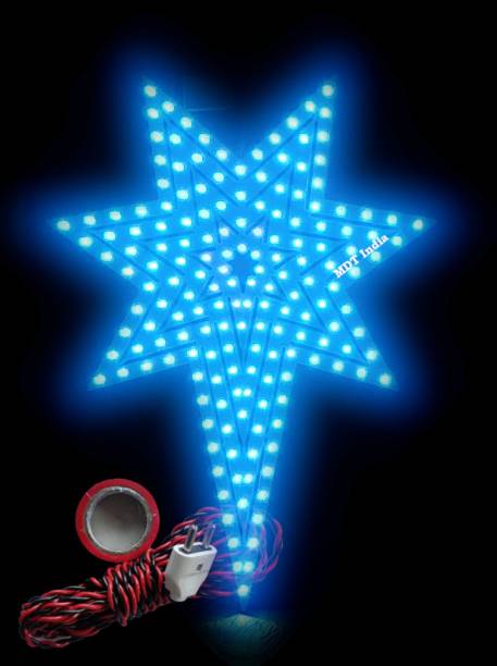 MDT India LED Glowing Blinking Christmas Star Wire Plug Tape Combo ELECTRA7C BLUE Hanging Star Pack of 1