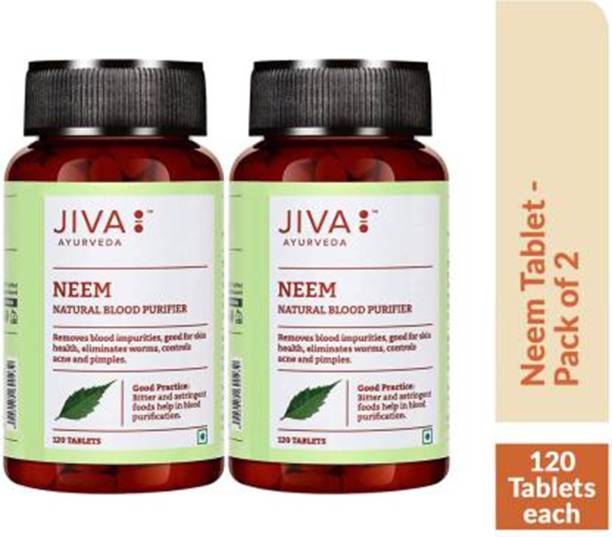 JIVA Neem Tablets - Natural Blood Purifier - 120 Tablets Each - Pack of 2