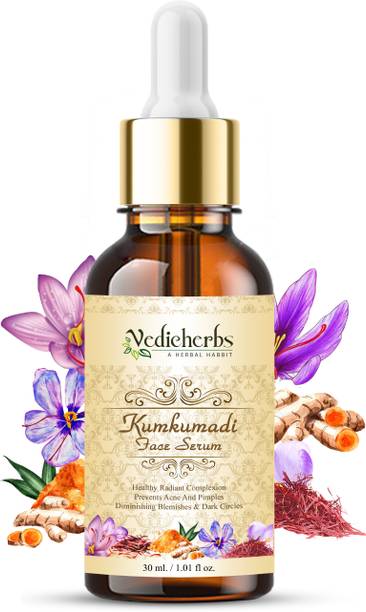 Vedicherbs Kumkumadi Face Glowing Oil Serum for Healthy Radiant Complexion | Skin Brightening & Anti Aging Serum