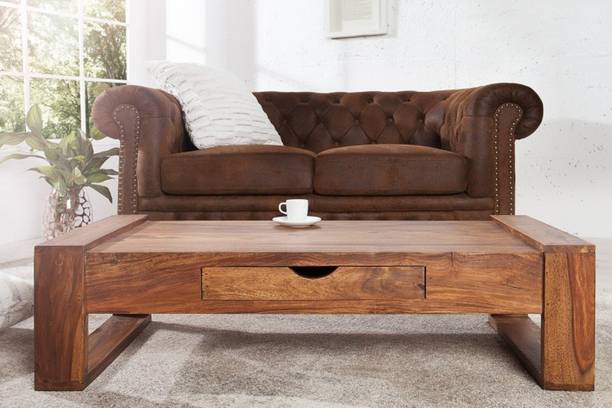 Taskwood Furniture Solid Wood Sheesham Wood Coffee Table For Living Room, Guests Room Solid Wood Coffee Table