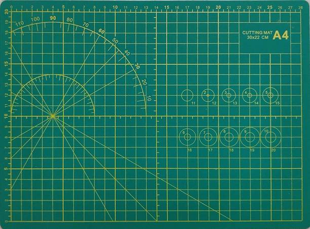 True-Ally Professional A4 Self-Healing 5 Layered Double Sided Durable Non-Slip PVC Cutting Mat - A4 (Green, 11 x 8 Inch/ 30 x 20 cm) Cutting Mat