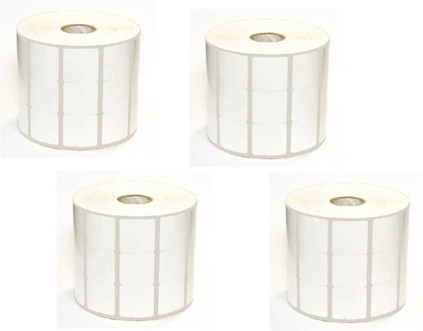 youlogic 25 mm X 25 mm, (White) Direct Thermal Barcode Labels (DT), Set of 4 Roll, 6000 Labels In Roll, No Need Carbon Ribbon, Labels/Roll for Desktop Printer TSC, Zebra, Citzen, WEP, Datamax, Thosiba, Sato etc. ) ,Paper Label Stickers,4’’up (Smooth White) dt Paper Label