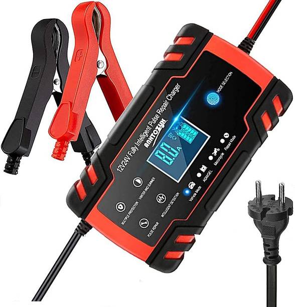 STHIRA Car Battery Charger, Enhanced Edition 8A 12V/4A 24V Car Battery Charger Charges, Automotive Smart Portable Battery Charger Maintainer for Car, Motorcycle, Lawn Mower and More Vehicle Tool Kit