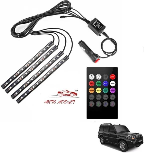 AuTO ADDiCT Car Atmosphere Lights interior 48 LED Music Control Remote For Mahindra New Scorpio Car Fancy Lights