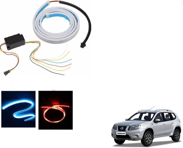 AuTO ADDiCT LED Dicky Light Ice Blue & Red DRL Brake with Side Turn Signal & Parking Indication Dicky, Trunk, Boot Strip Light For Nissan Terrano Car Fancy Lights