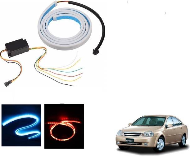 AuTO ADDiCT LED Dicky Light Ice Blue & Red DRL Brake with Side Turn Signal & Parking Indication Dicky, Trunk, Boot Strip Light For Chevrolet Optra Car Fancy Lights