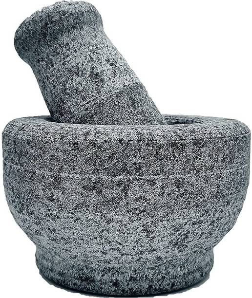 subaa Subaa Stone Mortar and Pestle Set |Stoneware Masher |Khalbatta okhli Masher | Kharal | Imam Dasta | | Idi Kallu | Khal/Ohkli Musal | okhli Masher (Circle) Stoneware Masher