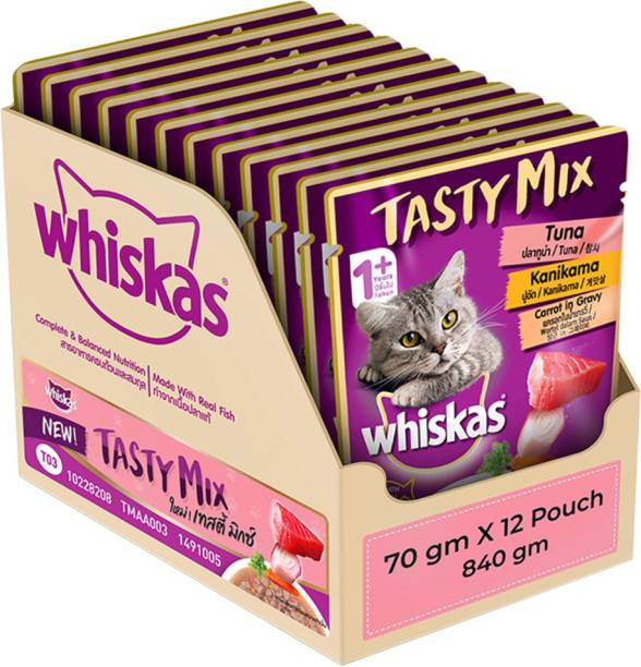 Whiskas Tasty Mix (1+ Year) Tuna 0.84 kg (12x0.07 kg) Wet Adult Cat Food