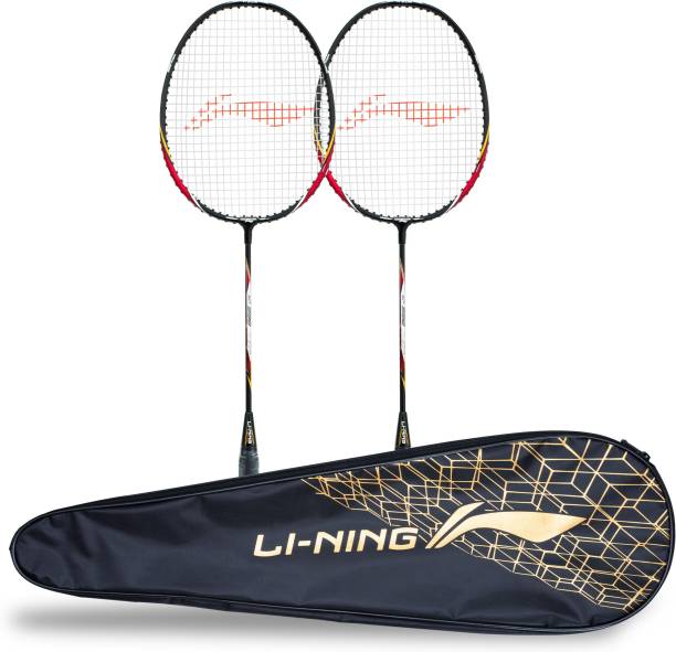 LI-NING XP 998 Badminton Racket Pack of 2 + 1 Full Cover (Charcoal, Red) Multicolor Strung Badminton Racquet