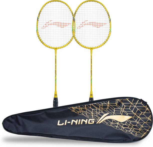 LI-NING XP 2020 Badminton Racket Pack of 2 + 1 Full Cover (Yellow) Yellow Strung Badminton Racquet