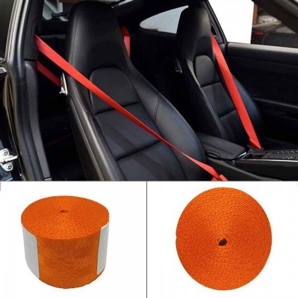 Auto MT Car 3.6M Orange Seat Belt Webbing Polyester Seat Lap Retractable Nylon Safety Strap Seat Belt Buckle
