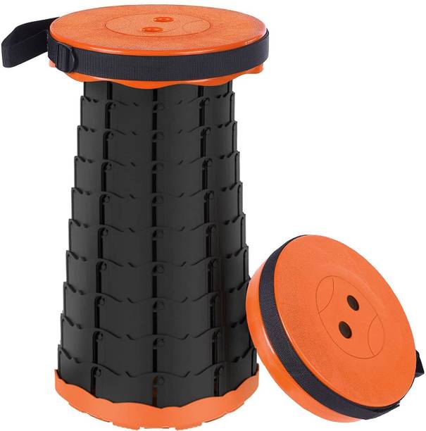 GTC Retractable Folding Stools Portable Lightweight for Indoor and Outdoor Traval, Fishing, Camping, Garden Use (36283-3) (Orange) Stool