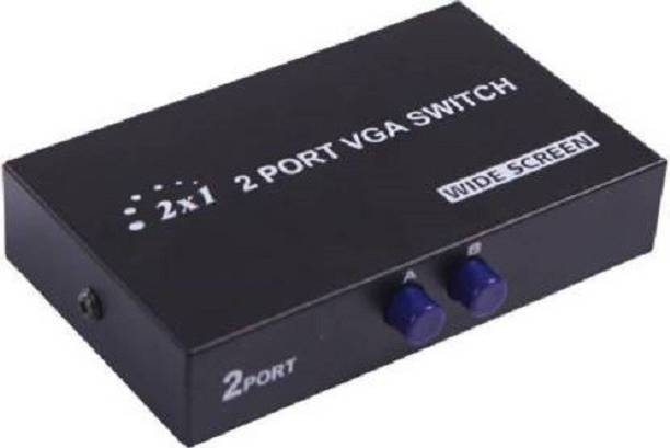 TECHON  TV-out Cable TV-out Cable 2 Port VGA Manual Splitter Switch (Black, For TV)
