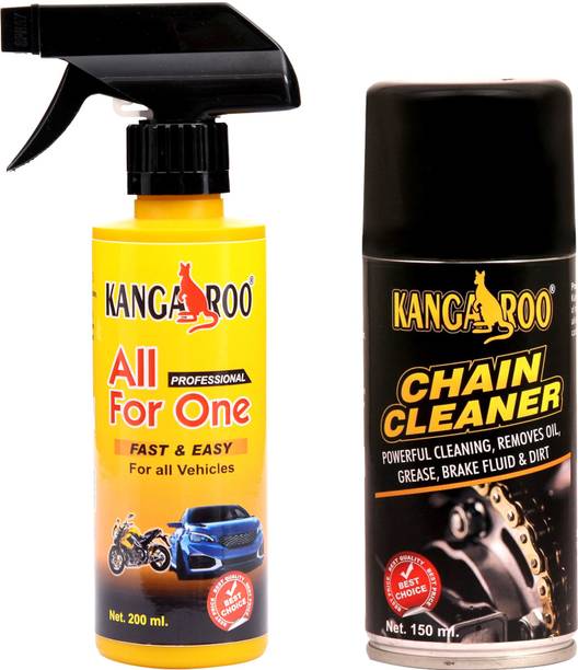 KANGAROO Chain Cleaner 150 ML + All-For-One 200 MLK Bike Chain Maintenance With Polish or Shiner Chain Oil