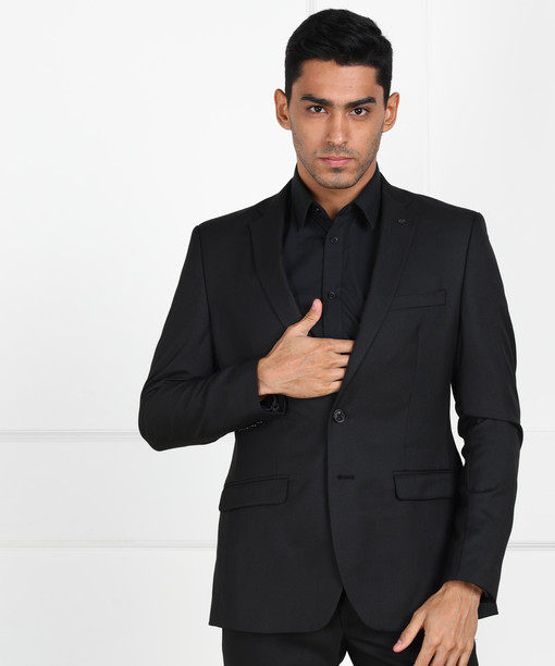 Black on black blazer clearance