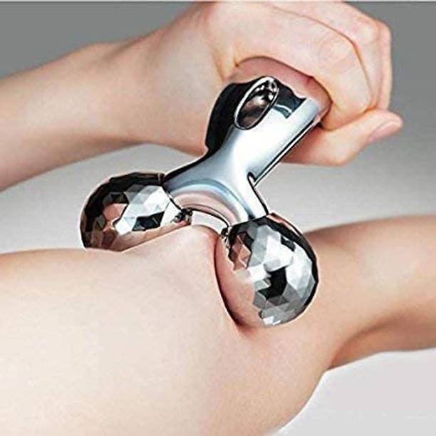 luzzo 12 3D Manual Roller Face Body Massager Skin Lifting Wrinkle Remover Facial Massage For Relaxation and Tightening (Silver) Massager
