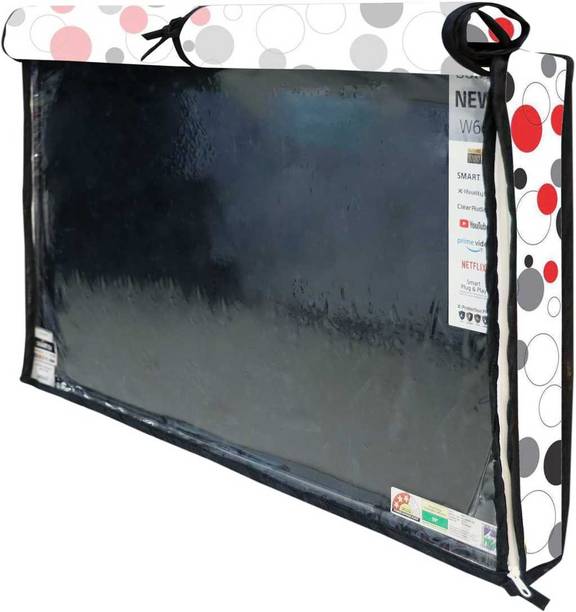 Wacky 55 Inch Led TV Cover Waterproof for 55 inch Thomson, KODAK, Sony Led TV Cover  - LED-55-Red-BLK-Wt-Circle