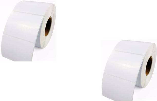 youlogic 100 mm X 100 mm, (White) Direct Thermal Barcode Labels (DT), Set of 2 Roll, 500 Labels In Roll, No Need Carbon Ribbon, Labels/Roll for Desktop Printer TSC, Zebra, Citzen, WEP, Datamax, Thosiba, Sato etc. ) ,Paper Label Stickers,1’’up (Smooth White) dt Paper Label