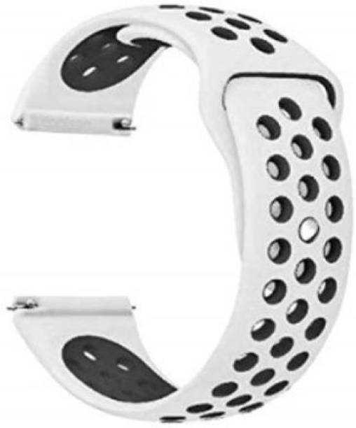gettechgo Soft Silcone 22mm Smart Watch Band/Strap Compatible with Noise Colorfit Pro 3 / Colorfit Nav/Nav+ / Noise Evolve / NoiseFit Endure / NoiseFit Core / NoiseFit Assist Watch Strap.(White Black). Smart Watch Strap